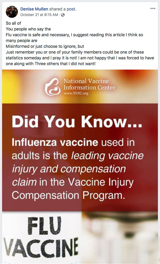 Flu shot kills woman